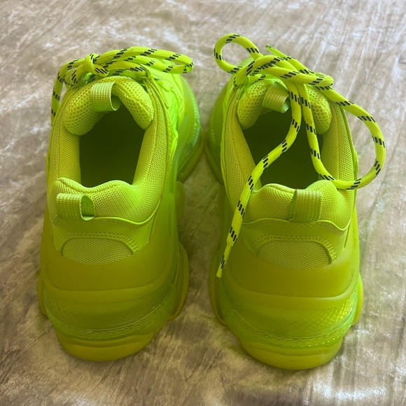 Balenciaga Neon Green Triple S Sneakers - Picture 2 of 4